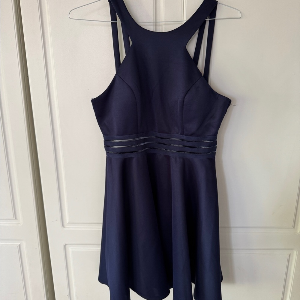 City Studio party/homecoming/prom Navy Dress with Striped Detail, size 13